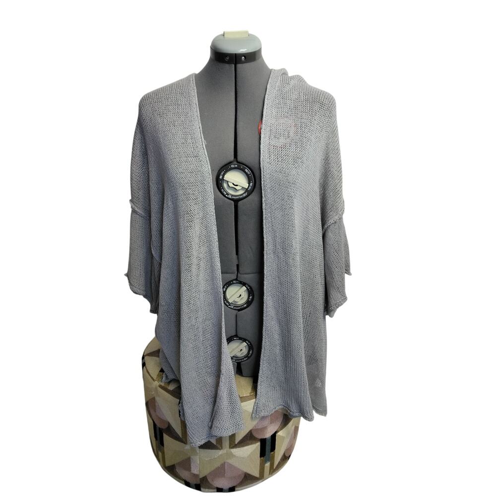 POL Slouchy Open Front Boho Cardigan Sz S Slate Blue Boho Fairy Shabby Chic